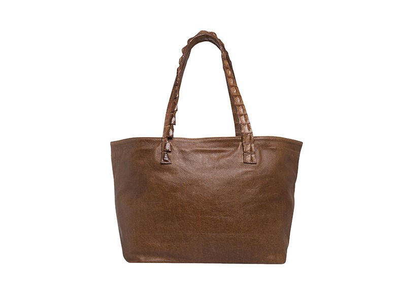 Irina Tote - Soft Leather With Crocodile Handle